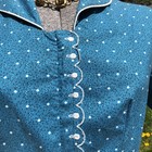 Vintage 1930   s Darling Cotton Dress Hidden Zip Embroidery Detail Unworn 38-28-40