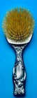 Vintage Antique Decorative Silver Vanity Hair Brush Floral Monogrammed Poppies