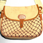 Vintage Net Fly Fishing Game Shooting Canvas Khaki Hunting Tackle Bag