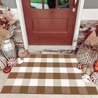  Fall Door Mat Front Door Rug Farmhouse Brown And White Buffalo Check Rug 