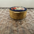 Vintage Italian Micro Mosaic Floral Decor Mini Hinged Pill Trinket Lid Box