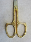 Vintage German-made Embroidery Scissors  Gold-plated Handles