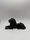 Vintage Cast Iron Lion Figurine 9 5    Heavy Statue Doorstop Black Patina