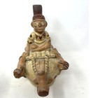 Pre-columbian Style Moche Chimu Pottery Stirrup Vessel Artifact Peru Man On Raft
