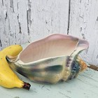 Vintage Fapco Usa Pottery Purple Green Pink Conch Shell Small  Planter 
