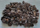 100 Antique Vintage Black Glass Buttons - Great Assortment - Old Lot