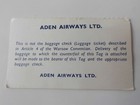 Aden Airways Ltd  Yemen Middle East Vintage Baggage Claim Tag