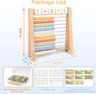 Abacus For Kids Math - Wooden Abacus With 100 Counting Sticks And 112 Math Cards