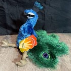 New W  Tags Folkmanis Hand Puppet Small Peacock 10  Tall Hand Moves Feathers
