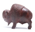 Vtg Ironwood Buffalo Bison Figurine Wood Sculpture Hand Carved 4    X 5  Decor Art