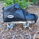 Riedell Dart Quad Roller Skates Black W  Red Wheels Sz 6
