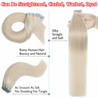 Invisible 100  Tape In Remy Human Hair Extentions Full Head Skin Weft Blonde Uk