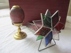 Lot 2 Signed Kaleidoscopes Van Cort Wood Egg  Stand-2 Wheel Triangular  1991