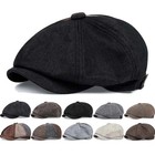 Men s Vintage Newsboy Cap Gatsby Hat 8 Panel Flat Ivy Cabbie Driver Cap
