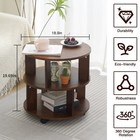 Solid Wood Side Table  End Table coffee Table With Wheels  Bedroom Mid Centur   