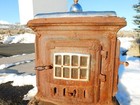 1890 s Antique Cast Iron Parlor Stove W Nickel Top Heater Wood Burning -we Ship 