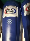 Fairtex Shin Guards-small-blue-synthetic  Made In Thailand-strap Enclosure
