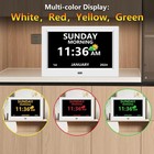 10  Digital Alarm Clock With Date And Day Week Calendar Clock Photo Frame White