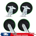 8  Heavy Duty Polyurethane Caster Wheels Set Of 4  2 Side Brake   2 Swivel 
