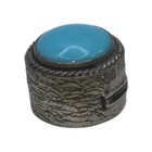 Antique Genuine Turqoise Cabochon Solid 800 Silver Hinged Pill snuff Box 1-1 4 d