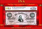  50 Confederate 1864 T-66 Pf-2 Cr-496 Paper Money Civil-war Pcgs 65 Ppq Finest