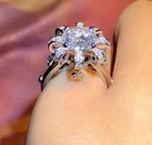 New 3ct Lab Created Diamond Women s Engagement Ring 14k White Gold Plated Silver