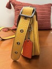 Coach Small Yellow Striped Crossbody Bag W  Detachable Adjustable Strap