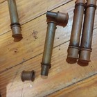 Vtg Wooden Sewing Needle Case Treen Turned Wood Cylinder Selling As A Set Of  4