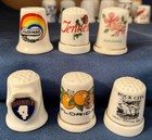 Lot Of 21 Vintage Ceramic Thimbles Prague Kokopelli Bahamas Coca Cola Vp Fair