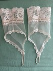 Bridal Demi Gloves White Sheer Lace Finger Ring Wedding Christening Cosplay