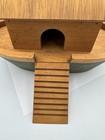 Folk Art Handmade Wooden Noah   s Ark W Ramp   12 Animals  16    X 9   