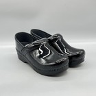 Dansko Shoes Womens 6 5 Black Patent Leather Clogs Slip On Nursing Work Comfort