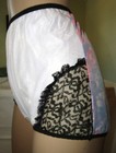 Vtg Sheer Black Lavender Chiffon Nylon Brief Panty Granny Wide Gusset -9 Custom