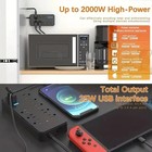 Us Power Strip Surge Protector 8 Ac Outlets 3 Usb Ports   Type C Port 4 Ft Cable