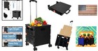 Portable Folding Crate With Lid - Versatile Rolling Trolley For Home Or Office
