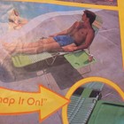 Nos Vintage Fold-a-tray Snap On Lawn Chair Side Table Pair Retro Beach Pool 