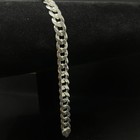 Esclava De Plata 925 Italiana Con Tejido Cubano 9 Inch