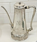 Antique Tiffany   Co  Sterling Silver Coffee Pot Holloware Floral Grapevine