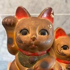 Antique-style Ceramic Parent And Child Maneki Neko For Wealth  Luck Feng Shui