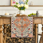 Boho Orange Table Runner For Fall Home Decor