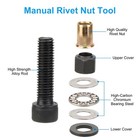 36pcs Manual Rivet Nut Tool Adapter Carbon Steel Head Threaded Insert Rivnut Set