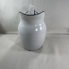 Antique L  G Mfg Co White Enamelware Pitcher W  Dark Blue Trim