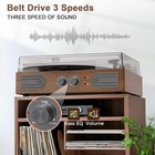 Bluetooth Vintage Vinyl Record Player 3-speed Turntable Built-in Speakers