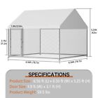 Outdoor Dog Kennel Metal Dog Cage Pet Run Fence Dog House Puppy Playpen W cover