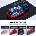 Zeee 2s Lipo Battery 5200mah 7 4v 50c T Plug For Rc Car Truck Heli Airplane Boat