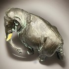 Antique Small Japanese Bronze Patinated Elephant Figurine Heavy Guc