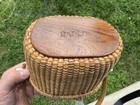 Vintage Stephen Barlow Nantucket Basket Masted Ship Harbor Scene Signed N  Mint
