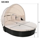 6pc Outdoor Rattan Daybed Sunbed With Retractable Canopy   Clamshell Seating