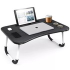 Foldable Laptop Tray Lap Desk Stand Adjustable Bed Table Notebook Tray Cup Slot 
