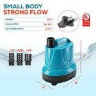 Submersible Water Pump Bottom Feed 75w Fish Tank Aquariums Hydroponics 924 Gph